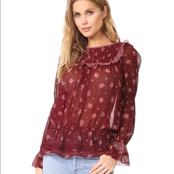 Joie Tops - JOIE Adreielle Embroidered Silk Top